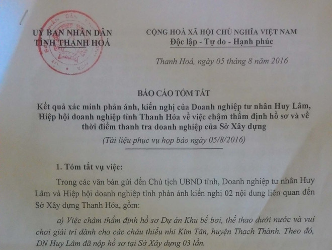 Thực hư vụ Sở Xây dựng Thanh Hóa bị "tố" trả đũa doanh nghiệp ảnh 1