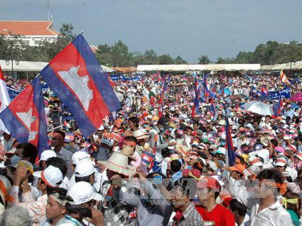 Người ủng hộ phe đối lập Campuchia lại biểu tình ảnh 1