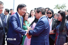 Lễ tiễn Thủ tướng Phạm Minh Chính và Phu nhân tại Kuala Lumpur, Malaysia. (Ảnh: Dương Giang/TTXVN)