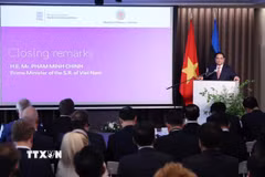 Thủ tướng Phạm Minh Chính phát biểu tại Diễn đàn doanh nghiệp Việt Nam-Estonia. (Ảnh: Dương Giang/TTXVN)