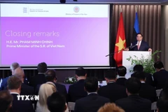 Thủ tướng Phạm Minh Chính phát biểu tại Diễn đàn doanh nghiệp Việt Nam-Estonia. (Ảnh: Dương Giang/TTXVN)