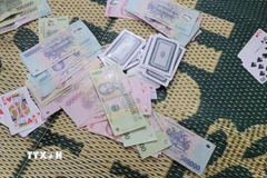 Tang vật vụ đánh bạc. (Ảnh minh họa: TTXVN phát)
