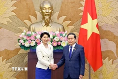 Chủ tịch Quốc hội Trần Thanh Mẫn tiếp bà Obuchi Yuko, Hạ nghị sỹ, Chủ tịch Liên minh Nghị sỹ hữu nghị Nhật Bản-Việt Nam. (Ảnh: Lâm Khánh/TTXVN)