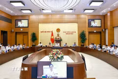 Phiên họp thứ 46 của Ủy ban Thường vụ Quốc hội, sáng 9/6/2025. (Ảnh: Doãn Tấn/TTXVN)