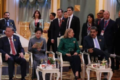 Tổng Bí thư Tô Lâm và phu nhân tham dự buổi tiệc chiêu đãi. (Nguồn: kremlin.ru)