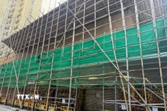 Giàn giáo tre rất phổ biến ở Hong Kong. (Ảnh: Mạc Luyện/TTXVN)