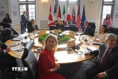 Các đại biểu tham dự Hội nghị Ngoại trưởng G7 ở La Malbaie, Canada ngày 13/3/2025. (Ảnh minh họa: Kyodo/TTXVN)