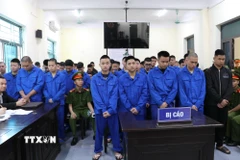 Các bị cáo tại phiên tòa. (Ảnh: Hải Yến/TTXVN)