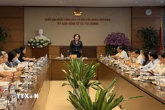 Quang cảnh buổi làm việc. (Ảnh: Đỗ Bình/TTXVN)