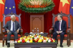 Tổng Bí thư Tô Lâm tiếp Chủ tịch Hội đồng châu Âu António Costa. (Ảnh: Thống Nhất/TTXVN)