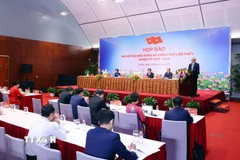 Đồng chí Nguyễn Hòa Bình, Ủy viên Bộ Chính trị, Phó Bí thư Thường trực Đảng ủy, Phó Thủ tướng Thường trực Chính phủ thông tin về kết quả Đại hội đại biểu Đảng bộ Chính phủ lần thứ nhất, nhiệm kỳ 2025-2030. (Ảnh: Phạm Kiên/TTXVN)