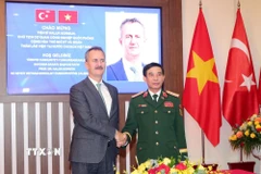 Đại tướng, Bộ trưởng Bộ Quốc phòng Phan Văn Giang và Tiến sỹ Haluk Gorgun tại buổi tiếp. (Ảnh: Trọng Đức/TTXVN)