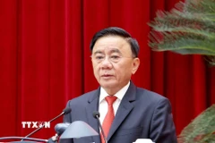 Đồng chí Trần Cẩm Tú, Ủy viên Bộ Chính trị, Thường trực Ban Bí thư, Trưởng Tiểu ban Tổ chức, phục vụ Đại hội XIV của Đảng phát biểu chỉ đạo hội nghị. (Ảnh: Phương Hoa/TTXVN)