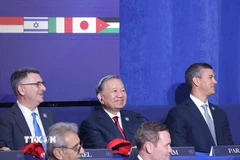 Tổng Bí thư Tô Lâm và các đại biểu dự Phiên khai mạc Hội đồng Hòa bình về Gaza. (Ảnh: Thống Nhất/TTXVN)