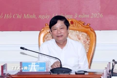 Ông Võ Văn Minh, Ủy viên Trung ương Đảng, Phó Bí thư Thành ủy, Chủ tịch HĐND Thành phố, Chủ tịch Ủy ban Bầu cử đại biểu Quốc hội khóa XVI và đại biểu HĐND Thành phố Hồ Chí Minh nhiệm kỳ 2026-2031. (Ảnh: Xuân Khu/TTXVN)