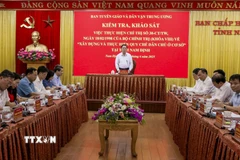 Quang cảnh buổi làm việc. (Ảnh: Công Luật/TTXVN)