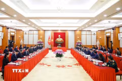 Tổng Bí thư Tô Lâm tiếp Bộ trưởng Ngoại giao Trung Quốc Vương Nghị, Bộ trưởng Công an Trung Quốc Vương Tiểu Hồng, Bộ trưởng Quốc phòng Trung Quốc Đổng Quân. (Ảnh: Thống Nhất/TTXVN)