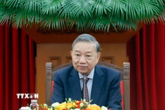 Tổng Bí thư Tô Lâm phát biểu tại buổi tiếp Bộ trưởng các Bộ Ngoại giao, Quốc phòng và Công an Trung Quốc. (Ảnh: Thống Nhất/TTXVN)