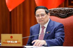 Thủ tướng Phạm Minh Chính chủ trì họp Thường trực Chính phủ về thúc đẩy các động lực nhằm ổn định kinh tế vĩ mô. (Ảnh: Dương Giang/TTXVN)