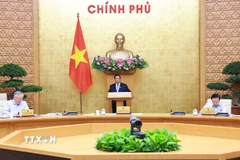 Thủ tướng Phạm Minh Chính chủ trì Phiên họp Chính phủ thường kỳ tháng 4 năm 2025. (Ảnh: Dương Giang/TTXVN)