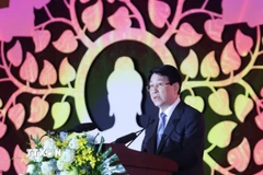 Chủ tịch nước Lương Cường phát biểu tại Lễ khai mạc Đại lễ Phật đản Liên hợp quốc lần thứ 20 - Vesak 2025. (Ảnh: Lâm Khánh/TTXVN)