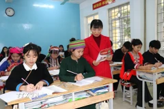 Học sinh trường THPT Dân tộc Nội trú. (Ảnh: Minh Tâm/TTXVN)