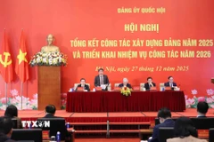 Hội nghị Tổng kết công tác xây dựng Đảng năm 2025 và triển khai nhiệm vụ công tác năm 2026. (Ảnh: An Đăng/TTXVN)