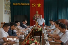 Ông Trần Hữu Đức, Chánh Thanh tra tỉnh Gia Lai, phát biểu tại buổi công bố Quyết định thanh tra toàn diện Công ty TNHH MTV cà phê Gia Lai. (Ảnh: Hoài Nam/TTXVN)