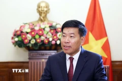 Thứ trưởng Bộ Ngoại giao Nguyễn Mạnh Cường trả lời báo chí trước chuyến thăm cấp Nhà nước tới Lào của Tổng Bí thư Tô Lâm và chuyến công tác của Thủ tướng Phạm Minh Chính tới Lào. (Ảnh: An Đăng/TTXVN)