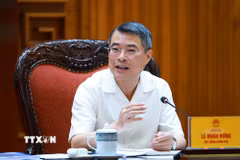 Thủ tướng Lê Minh Hưng chủ trì phiên họp của Ban Chỉ đạo Trung ương tổ chức thi hành án, thu hồi tài sản bị chiếm đoạt, thất thoát trong các vụ án. (Ảnh: Dương Giang/TTXVN)
