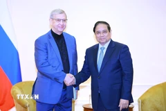 Thủ tướng Phạm Minh Chính tiếp ông Vladimir Yevtushenkov - Nhà sáng lập Công ty Cổ phần đại chúng AFK Sistema, Nga. (Ảnh: Dương Giang/TTXVN)