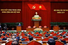 Tổng Bí thư Tô Lâm phát biểu bế mạc Hội nghị lần thứ hai Ban Chấp hành Trung ương Đảng khóa XIV. (Ảnh: Thống Nhất/TTXVN)