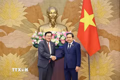 Chủ tịch Quốc hội Trần Thanh Mẫn tiếp Đại sứ Malaysia tại Việt Nam Dato’ Tan Yang Thai. (Ảnh: Doãn Tấn/TTXVN)