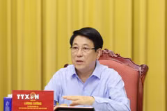 Chủ tịch nước Lương Cường phát biểu. (Ảnh: Lâm Khánh/TTXVN)