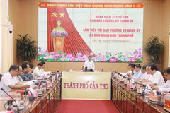 Quang cảnh buổi làm việc. (Ảnh: Ngọc Thiện/TTXVN)