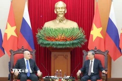 Tổng Bí thư Tô Lâm tiếp Thủ tướng Liên bang Nga Mikhail Vladimirovich Mishustin. (Ảnh: Thống Nhất/TTXVN)