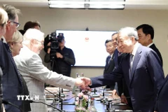 Tổng Bí thư Tô Lâm tiếp Tổng Bí thư Đảng Cộng sản Anh Robert Griffiths. (Ảnh: Thống Nhất/TTXVN)