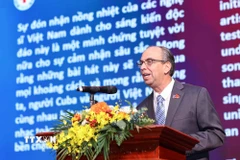 Ngài Rogelio Polanco Fuentes, Đại sứ Đặc mệnh Toàn quyền Cuba tại Việt Nam phát biểu. (Ảnh: Thanh Tùng/TTXVN)