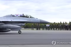 Máy bay tiêm kích KF-16 của Hàn Quốc. (Nguồn: Yonhap)