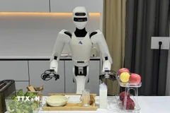 Robot phục vụ công việc gia đình. (Ảnh: Công Tuyên/TTXVN)