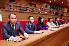 Đoàn đại biểu Thông tấn xã Việt Nam tham dự phiên trù bị Đại hội Thi đua yêu nước toàn quốc lần thứ XI. (Ảnh: Phạm Kiên/TTXVN)