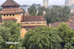 Không khí Hà Nội duy trì mức không lành mạnh. (Nguồn: Vietnam+)