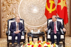 Tổng Bí thư Tô Lâm tiếp ông Tahir Budagov, Phó Chủ tịch kiêm Chánh Văn phòng Trung ương Đảng Azerbaijan Mới. (Ảnh: Thống Nhất/TTXVN)