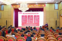 Sáng 28/1/2026, tại Hà Nội, Ban Tuyên giáo và Dân vận Trung ương tổ chức Hội nghị Báo cáo viên Trung ương toàn quốc tháng 1 năm 2026 thông báo nhanh kết quả Đại hội đại biểu toàn quốc lần thứ XIV của Đảng. (Ảnh: Phương Hoa/TTXVN)