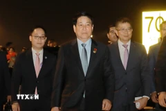 Chủ tịch nước Lương Cường rời Bắc Kinh về nước, kết thúc chuyến tham dự Lễ kỷ niệm 80 năm chiến thắng phátxít của nhân dân thế giới và làm việc tại Trung Quốc. (Ảnh: Lâm Khánh/TTXVN)