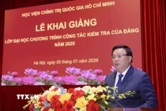 Giáo sư-Tiến sỹ Nguyễn Xuân Thắng phát biểu khai giảng. (Ảnh: Văn Điệp/TTXVN)