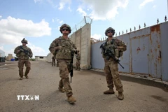 Binh sỹ Mỹ tại căn cứ không quân K1 ở tỉnh Kirkuk, miền Bắc Iraq ngày 29/3/2020. (Ảnh: AFP/TTXVN)