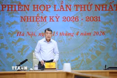 Thủ tướng Lê Minh Hưng, Chủ tịch Hội đồng Thi đua-Khen thưởng Trung ương chủ trì phiên họp lần thứ nhất nhiệm kỳ 2026-2031. (Ảnh: Dương Giang/TTXVN)