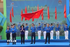 Phó Thủ tướng Chính phủ Phạm Thị Thanh Trà và Ban Bí thư Trung ương Đoàn phát động Tháng Thanh niên và Tết trồng cây Xuân Bính Ngọ 2026. (Ảnh: Hoàng Ngà/TTXVN)