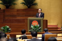 Chủ tịch Quốc hội Trần Thanh Mẫn phát biểu chỉ đạo tại hội nghị. (Ảnh: An Đăng/TTXVN)